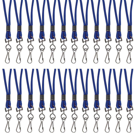 Standard Lanyard, Blue, Swivel Hook, Pack of 24 - Loomini