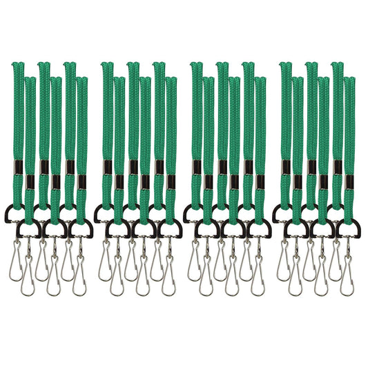 Standard Lanyard Hook Rope Style, Green, Pack of 24 - Loomini