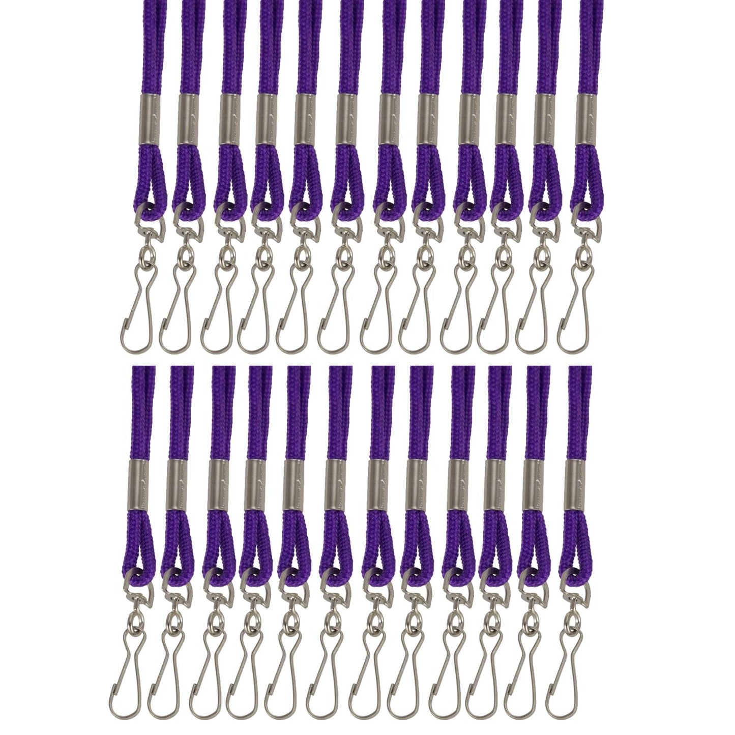 Standard Lanyard Hook Rope Style, Purple, Pack of 24 - Loomini