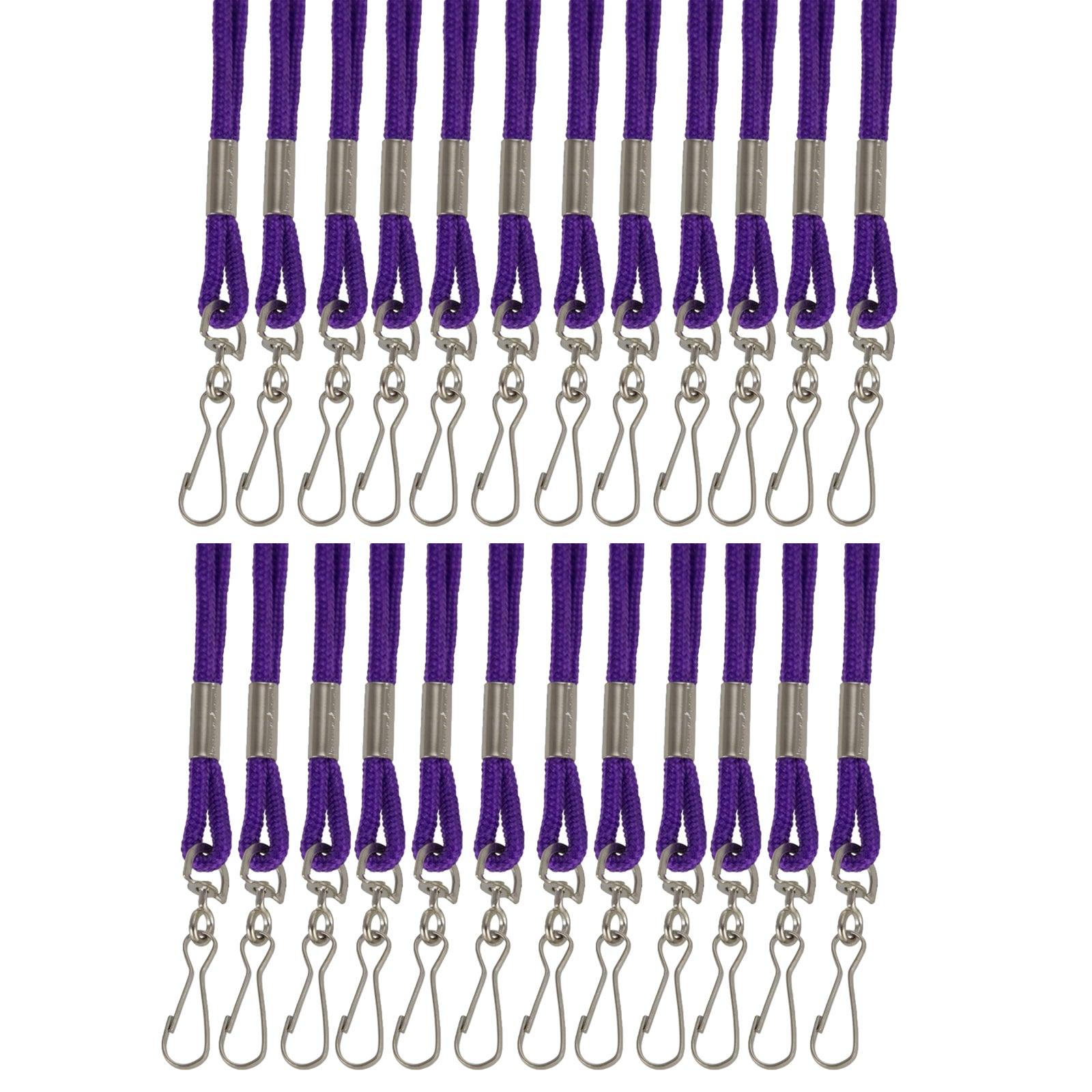 Standard Lanyard Hook Rope Style, Purple, Pack of 24 - Loomini