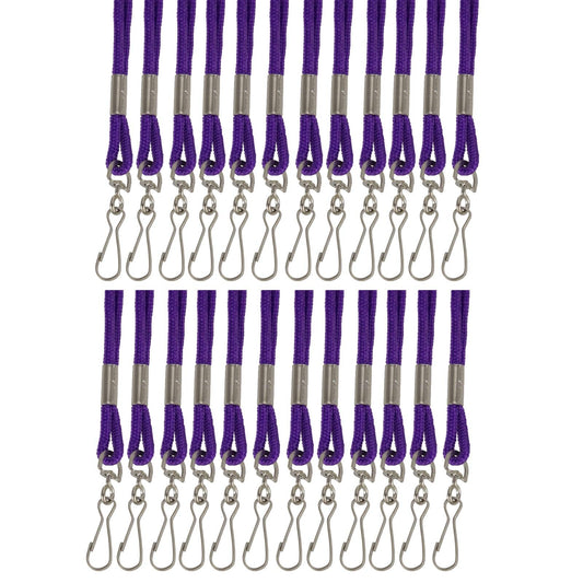 Standard Lanyard Hook Rope Style, Purple, Pack of 24 - Loomini