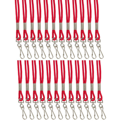 Standard Lanyard Hook Rope Style, Red, Pack of 24 - Loomini