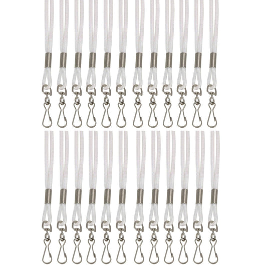 Standard Lanyard Hook Rope Style, White, Pack of 24 - Loomini
