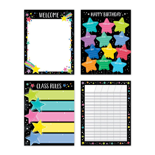 Star Bright Classroom Essentials 4-Chart Pack - Loomini