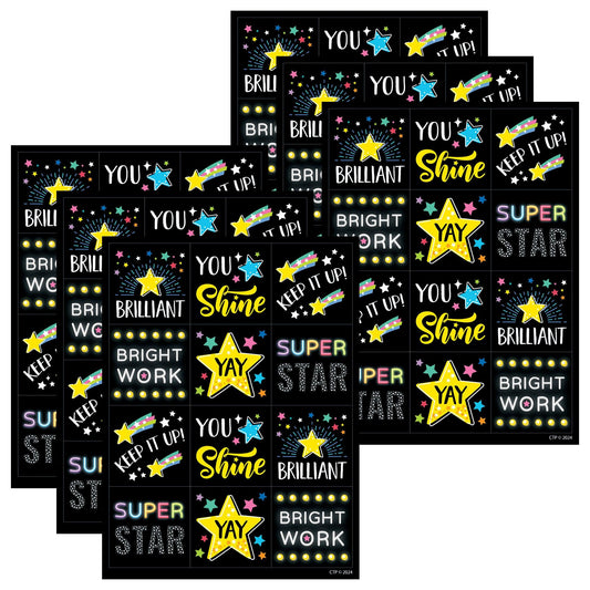 Star Bright Reward Stickers, 60 Per Pack, 6 Packs - Loomini
