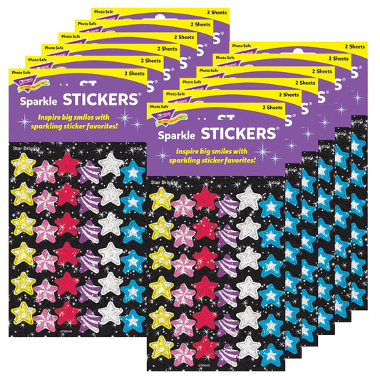 Star Brights Sparkle Stickers®, 72 Per Pack, 12 Packs - Loomini