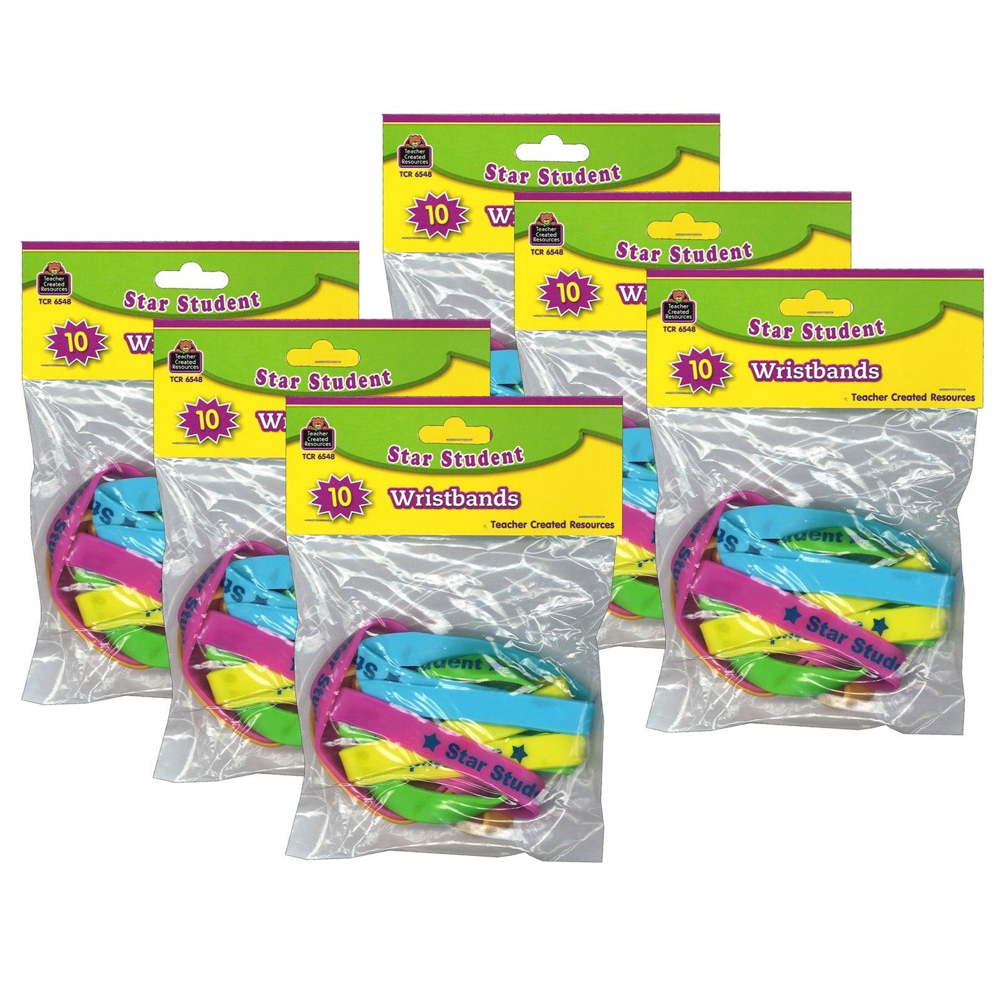 Star Student Wristbands, 10 Per Pack, 6 Packs - Loomini