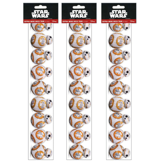 Star Wars™ BB-8 Extra Wide Die-Cut Deco Trim®, 37 Feet Per Pack, 3 Packs - Loomini