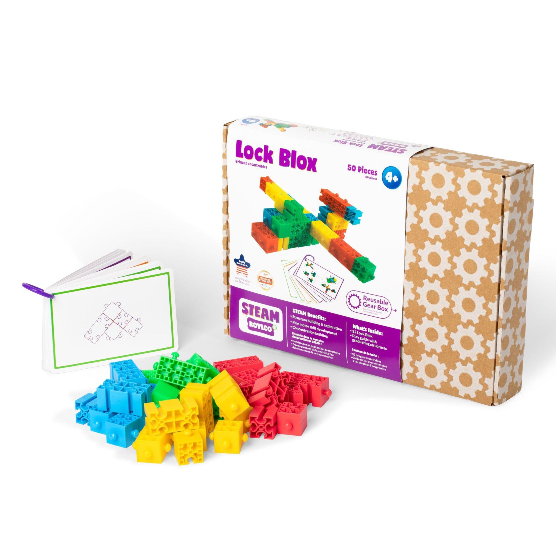 STEAM Lock Blox Building Kit - Steam Learning Building Blocks for Kids - Stem Engineering Building Toy - Loomini