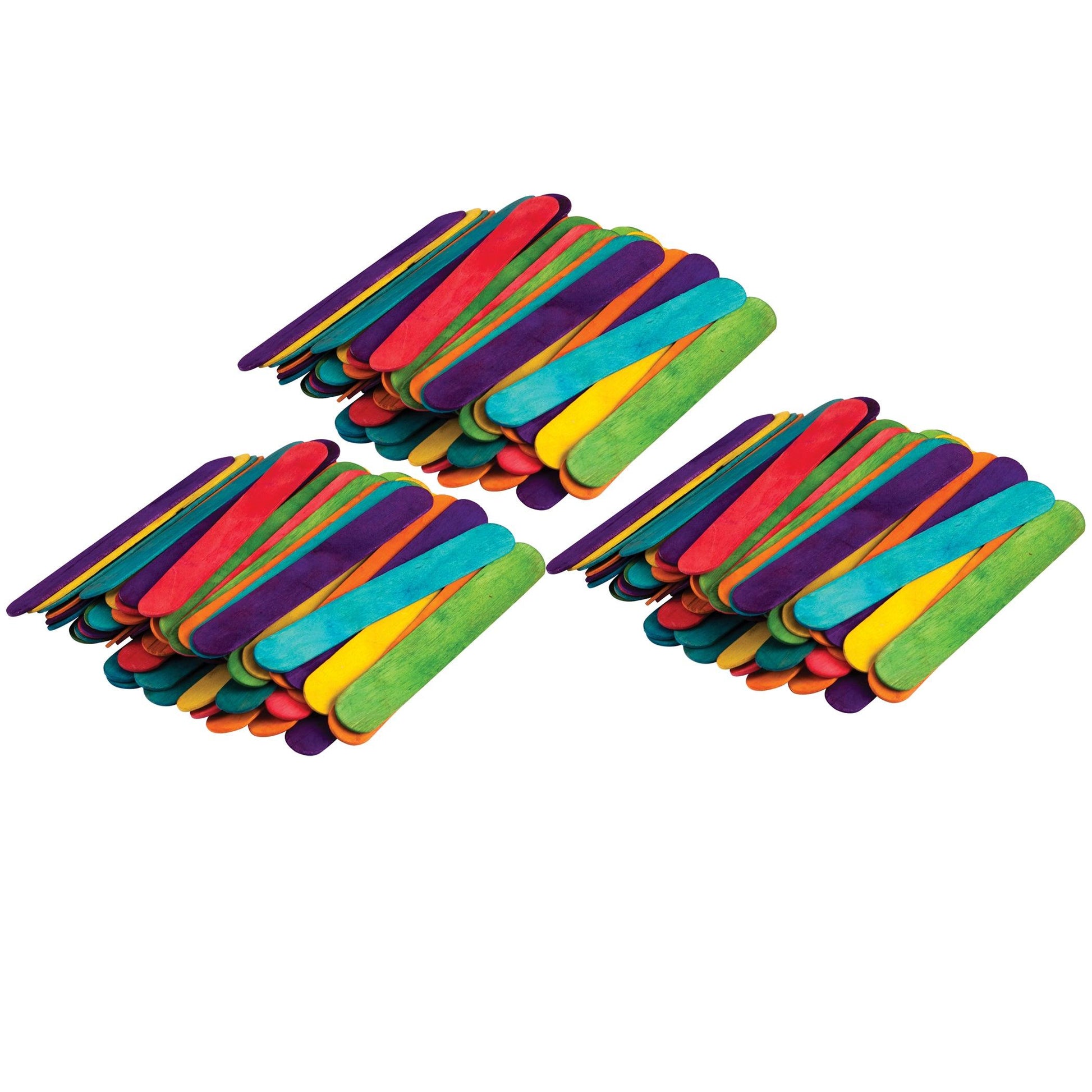 STEM Basics: Multicolor Jumbo Craft Sticks, 200 Per Pack, 3 Packs - Loomini