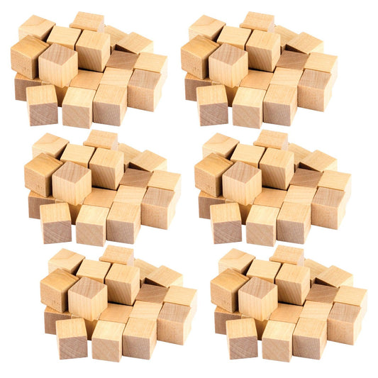 STEM Basics: Wooden Cubes, 25 Per Pack, 6 Packs - Loomini