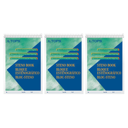 Steno Books, 6" x 9", Gregg Rule, 80 Sheets, Pack of 3 - Loomini