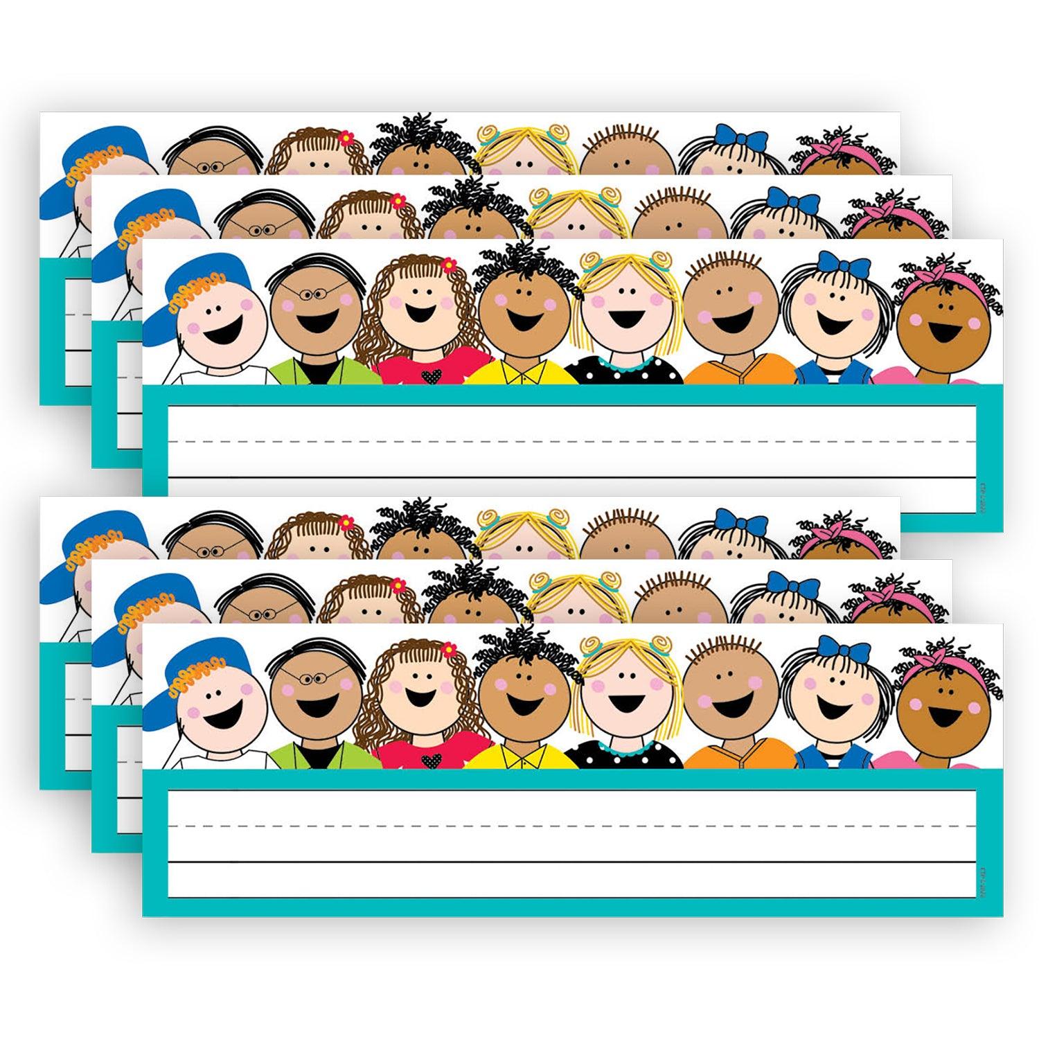 Stick Kids Name Plates, 9-1/2" x 3-1/4", 36 Per Pack, 6 Packs - Loomini