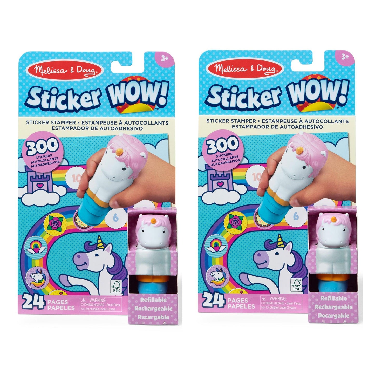 Sticker WOW! Sticker Stamper & Activity Pad - Unicorn, 2 Sets - Loomini