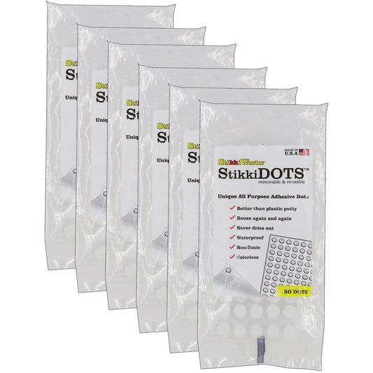 StikkiDOTS™, Adhesive Dots, 50 Per Pack, 6 Packs - Loomini