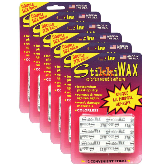 StikkiWAX™ Adhesive Bars/Sticks, 12 Per Pack, 6 Packs - Loomini