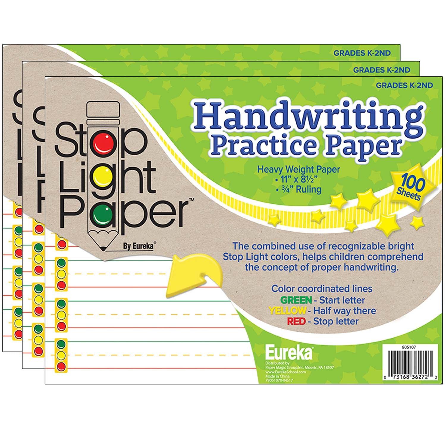 Stop Light Paper Practice Paper, 100 Sheets Per Pack, 3 Packs - Loomini