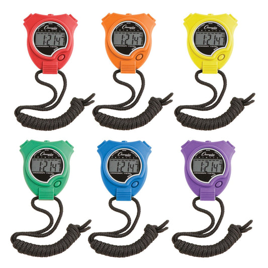 Stop Watch, Assorted Colors, Pack of 6 - Loomini