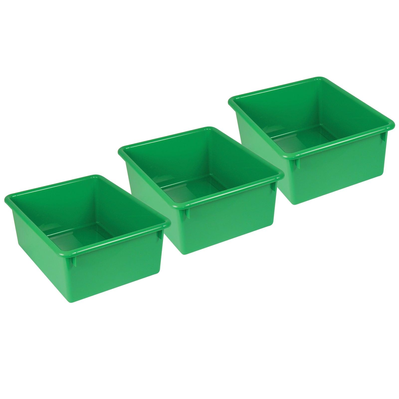 Stowaway® 5" Letter Box no Lid, Green, Pack of 3 - Loomini