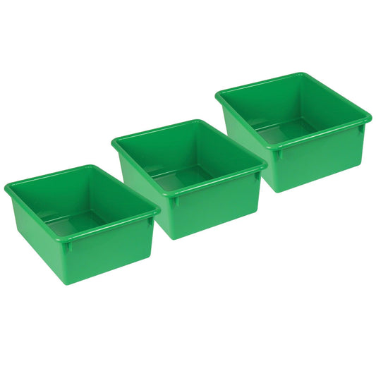 Stowaway® 5" Letter Box no Lid, Green, Pack of 3 - Loomini