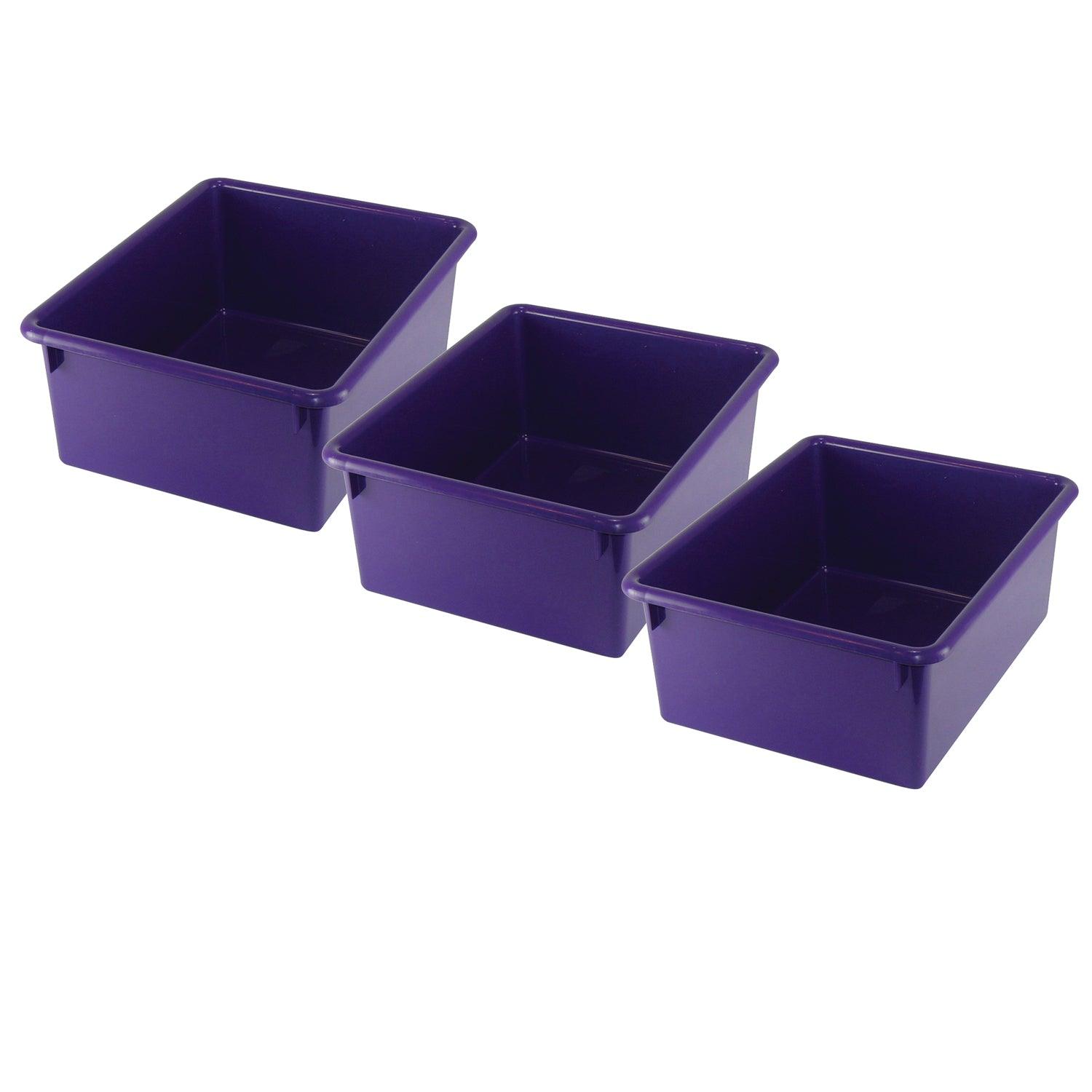 Stowaway® 5" Letter Box no Lid, Purple, Pack of 3 - Loomini