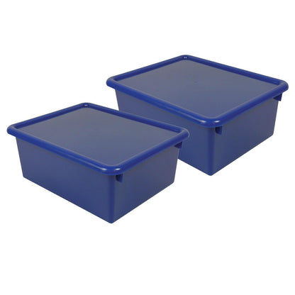 Stowaway® 5" Letter Box with Lid, Blue, Pack of 2 - Loomini