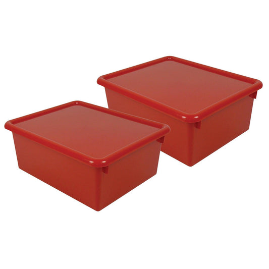 Stowaway® 5" Letter Box with Lid, Red, Pack of 2 - Loomini