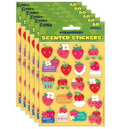 Strawberry Scented Stickers, 80 Per Pack, 6 Packs - Loomini