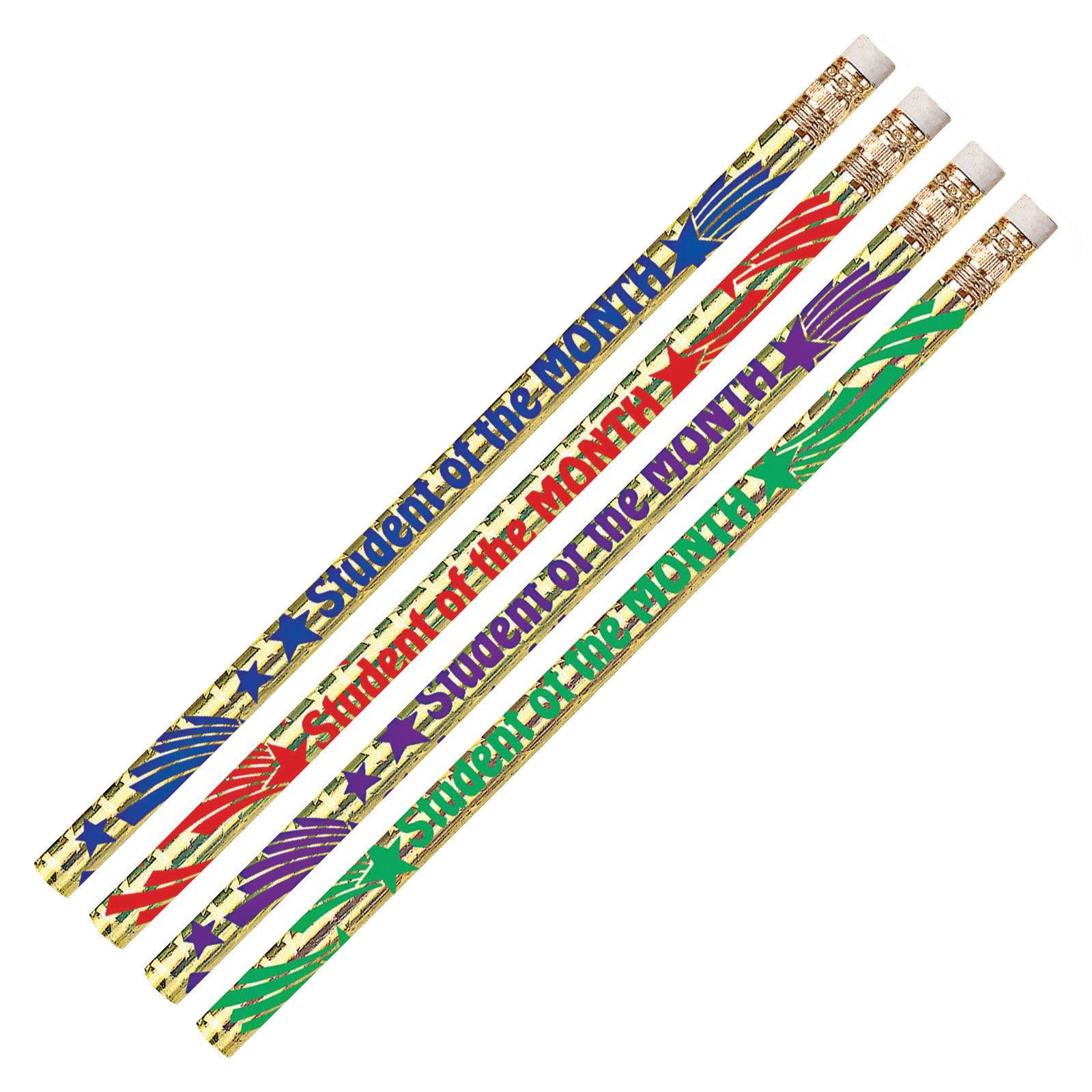 Student of the Month Motivational Pencils, 12 Per Pack, 12 Packs - Loomini