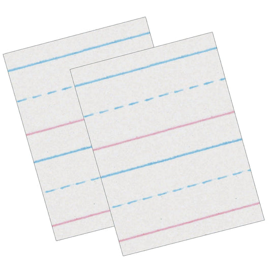 Sulphite Handwriting Paper, Dotted Midline, Grade 1, 5/8" x 5/16" x 5/16" Ruled Long, 10-1/2" x 8", 500 Sheets Per Pack, 2 Packs - Loomini
