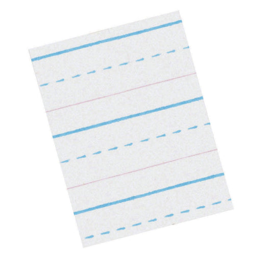 Sulphite Handwriting Paper, Dotted Midline, Grade 2, 1/2" x 1/4" x 1/4" Ruled Long, 10-1/2" x 8", , 500 Sheets Per Pack, 2 Packs - Loomini