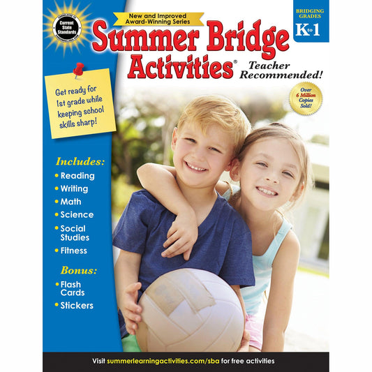 Summer Bridge Activities® Workbook, Grade K-1, Paperback - Loomini