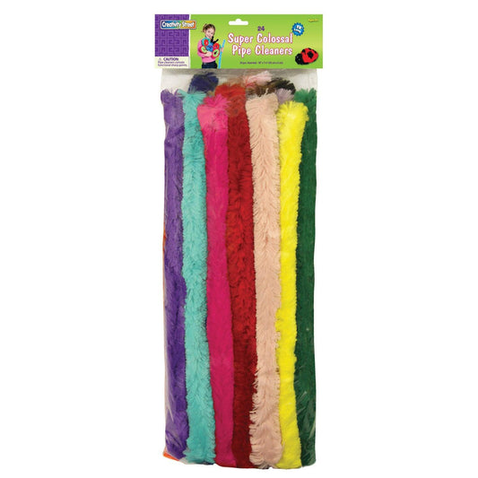 Super Colossal Stems, Assorted Colors, 18" x 1", 24 Pieces - Loomini