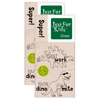 Super Dino Stamp Set, 3 Per Set, 2 Sets - Loomini