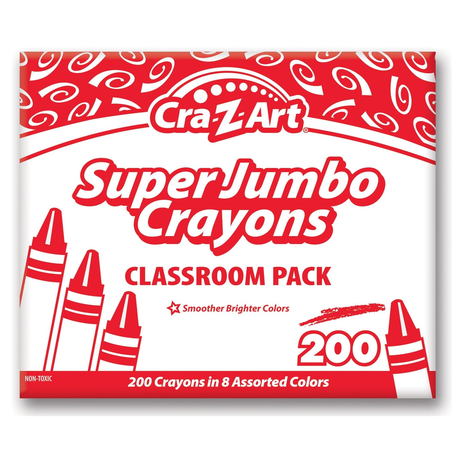 Super Jumbo Crayon Classroom Pack, 200 Count - Loomini