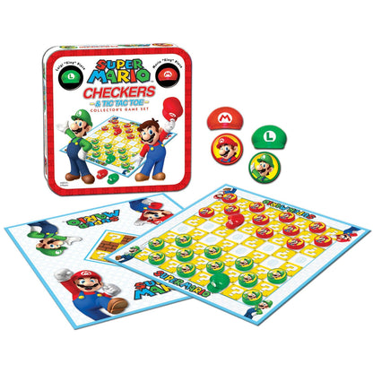 Super Mario™ Checkers & Tic Tac Toe Collector's Game Set - Loomini