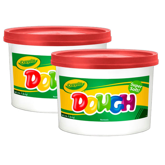 Super Soft Modeling Dough, Red, 3 lbs. Bucket, Pack of 2 - Loomini