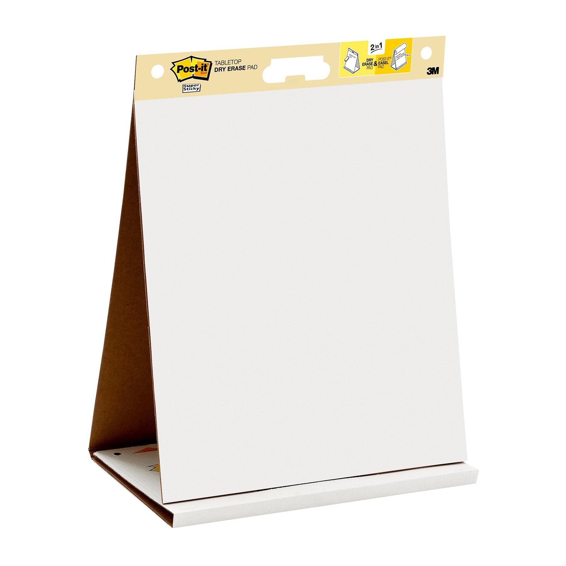 Super Sticky Tabletop Easel Pad with Dry Erase Surface, 20 Sheets, 20" x 23", White - Loomini