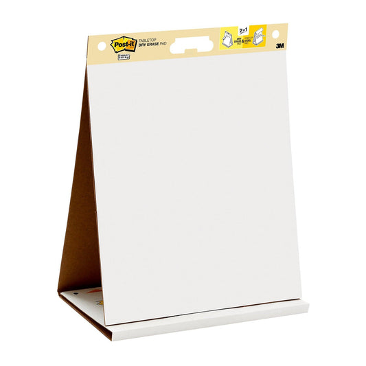 Super Sticky Tabletop Easel Pad with Dry Erase Surface, 20 Sheets, 20" x 23", White - Loomini
