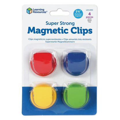 Super Strong Magnetic Clips, Assorted Colors, Pack of 4 - Loomini