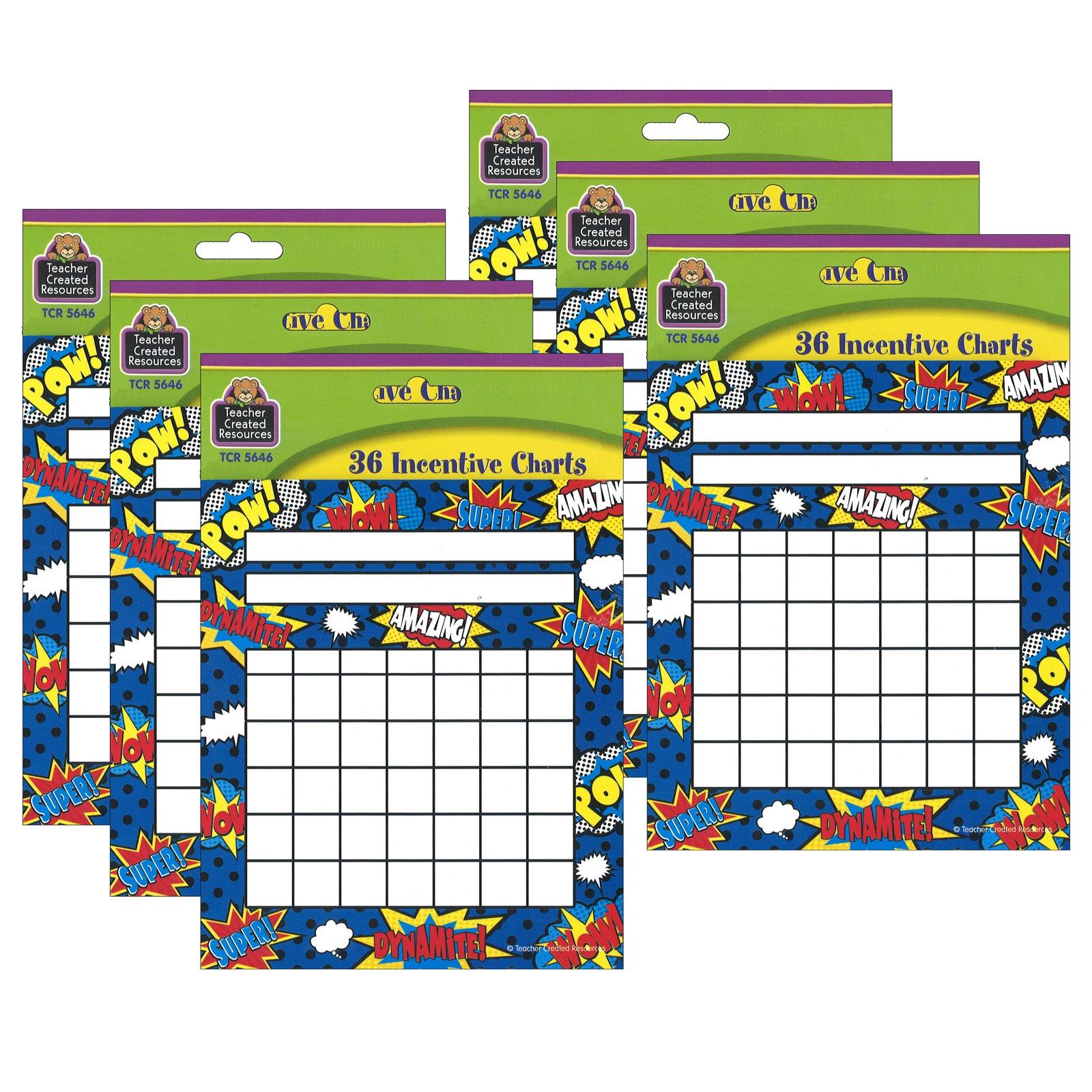 Superhero Incentive Chart, 36 Per Pack, 6 Packs - Loomini