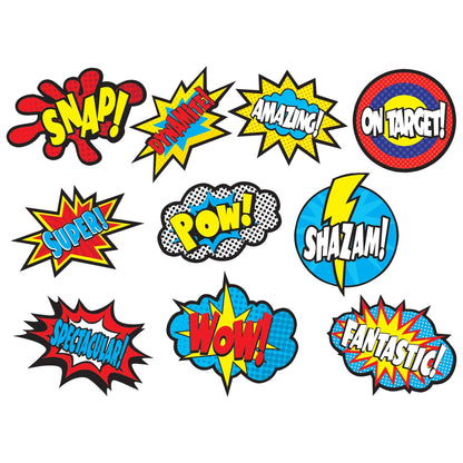 Superhero Sayings Accents, 30 Per Pack, 3 Packs - Loomini