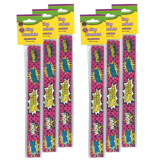 Superhero Super Student Slap Bracelets, 10 Per Pack, 6 Packs - Loomini