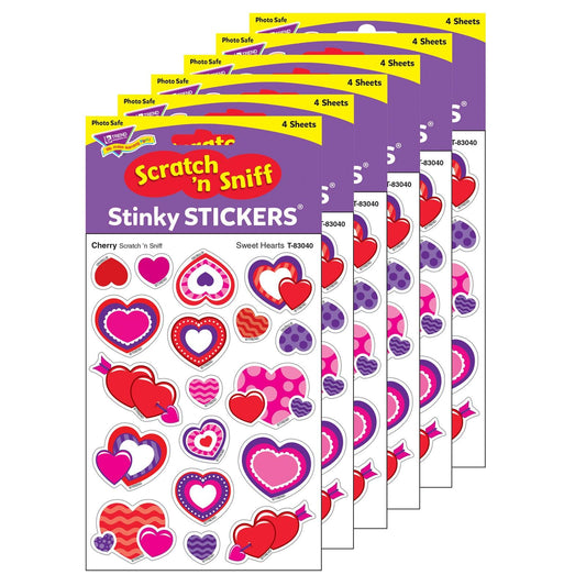 Sweet Hearts/Cherry Mixed Shapes Stinky Stickers®, 72 Per Pack, 6 Packs - Loomini