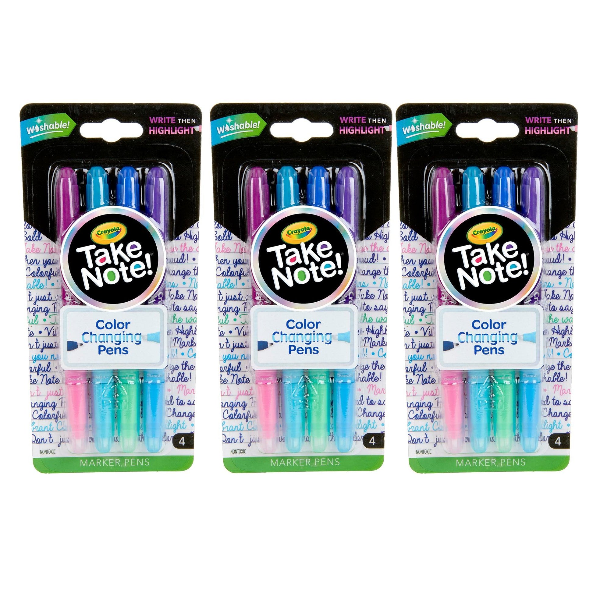 Take Note! Dual Ended Color Changing Pens, 4 Per Pack, 3 Packs - Loomini