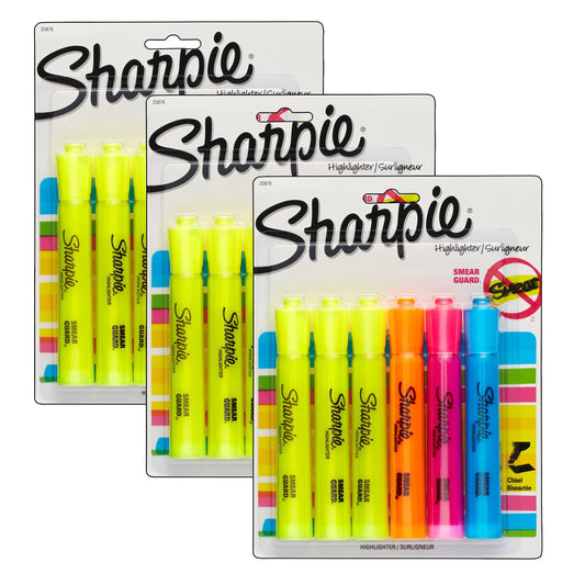 Tank Highlighter, Assorted Colors, 6 Per Pack, 3 Packs - Loomini