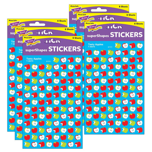 Tasty Apples superShapes Stickers, 800 Per Pack, 6 Packs - Loomini