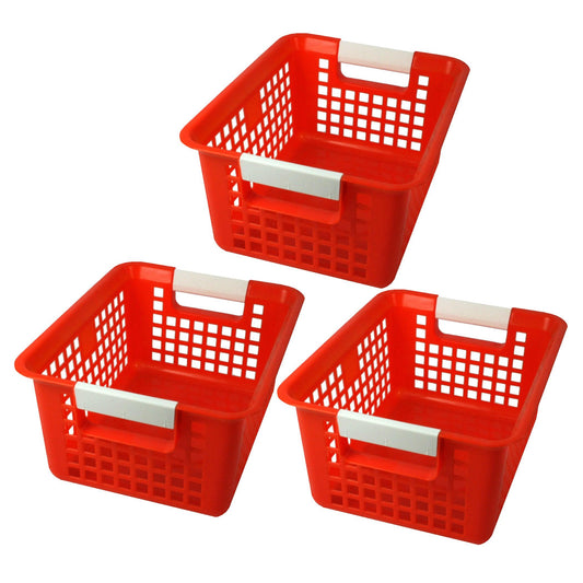 Tattle® Book Basket, Red, Pack of 3 - Loomini