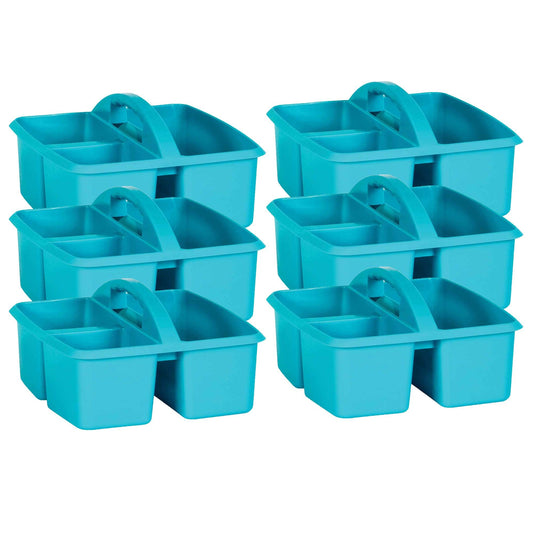Teal Plastic Storage Caddy, Pack of 6 - Loomini