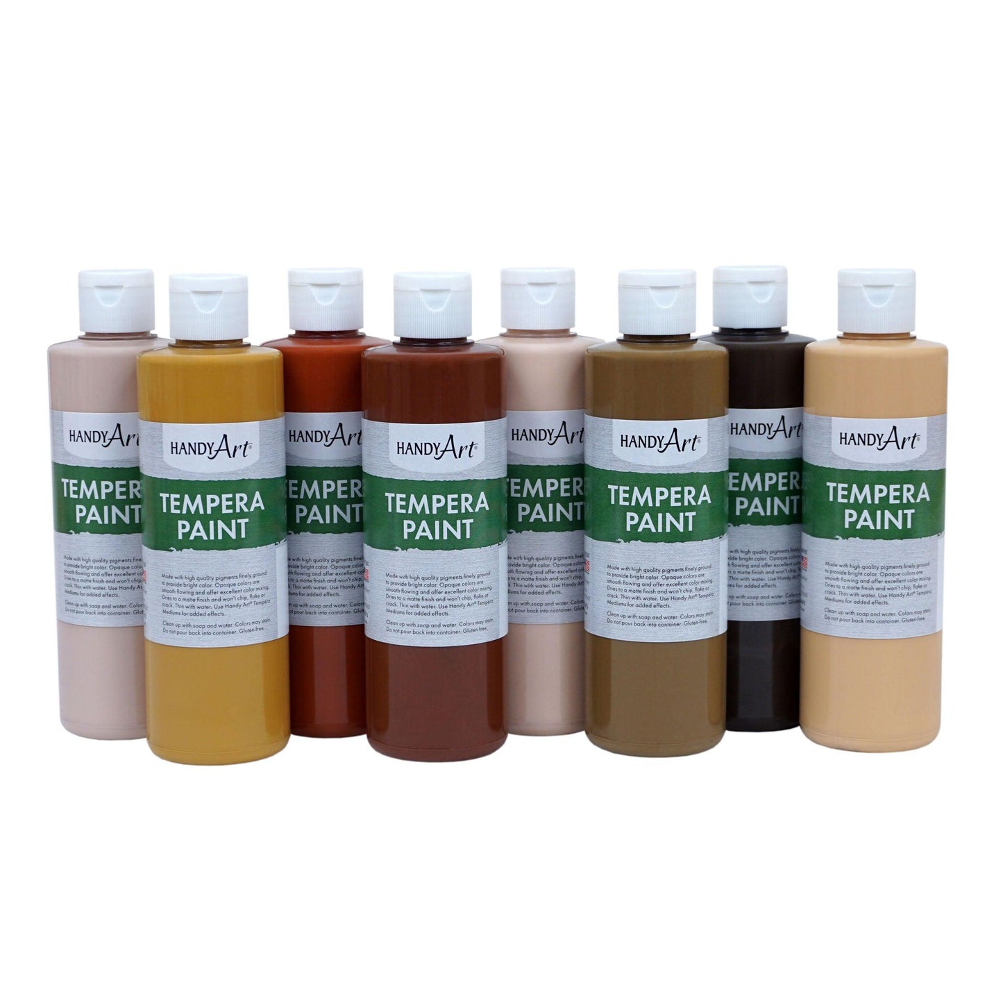 Tempera Paint, Multicultural, 8 oz, Set of 8 - Loomini